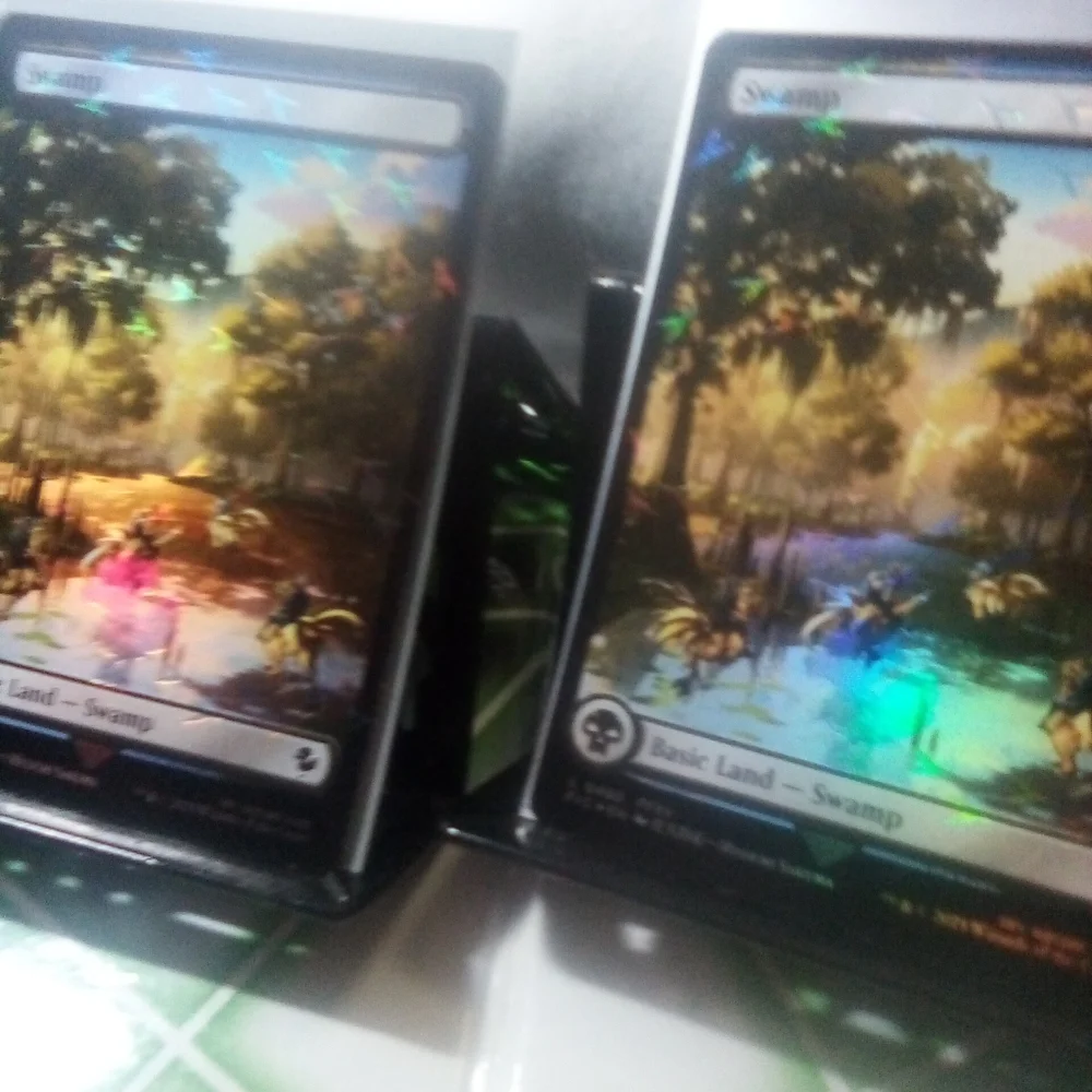 2 CHOCOBO TRACKS FOIL Full Art SWAMP Basic Land FIC NM Cards #0480